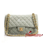 샤넬 크루져라인 빈티지 램스킨 클래식 그레이 미듐