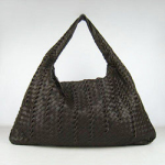 보테가 베네타  hobo lambskin - stripe dark Brown