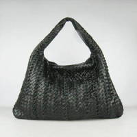 보테가 베네타  hobo lambskin - stripe Black