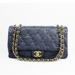 샤넬 11FW 캐비어 빅퀄팅 플랩 숄더 네이비