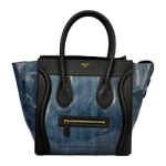 셀리느 러기지백 투톤 뱀피 블루 블랙