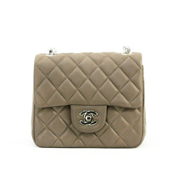 샤넬 클래식 미니백 램스킨 그레이/은장