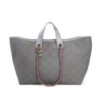 샤넬 스웨이드 쇼퍼백 그레이