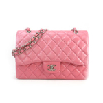 샤넬 12년 신상 클래식 라지 핑크 더블플랩