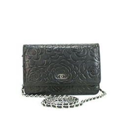 샤넬 램스킨 로즈 WOC 블랙