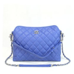 샤넬 12년 소프트캐비어 숄더백 미듐 블루