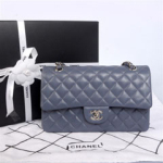 샤넬 클래식 2.55 미듐 램스킨 그레이