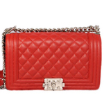 샤넬 캐비어 보이백 레드