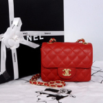 샤넬 캐비어 미니백 레드/금장