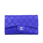 샤넬 퀄팅 스티치 월릿 블루