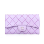 샤넬 퀄팅 스티치 월릿 라잇퍼플