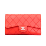 샤넬 퀄팅 스티치 월릿 코럴레드