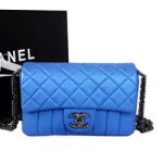 샤넬 램스킨 숄더백 블루