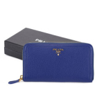 프라다 1M0506 소가죽 네이비 금장