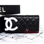 샤넬 램스킨 깜봉 장지갑