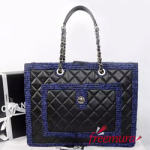 샤넬 트위드 카바스백 블랙