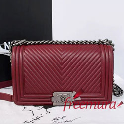 샤넬 보이백 버건디 미듐