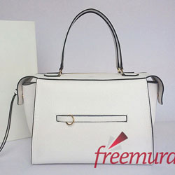 셀린느  RING HANDBAG IN WHITE BULLHIDE CALFSKIN