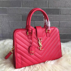 생로랑 카바스 모노그램 마타라쎄 토트 레드