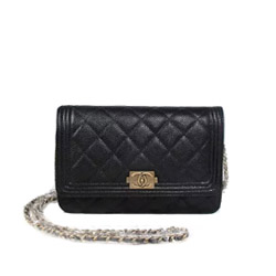 샤넬 woc 캐비어 보이백 블랙 금장