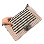 샤넬 크루져라인 스트라입 보이백