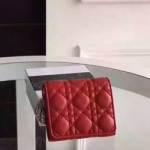 크리스찬 디올 램스킨 3단 반지갑 레드