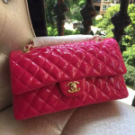 샤넬 페이던트 클래식 플랩백 핑크/금장