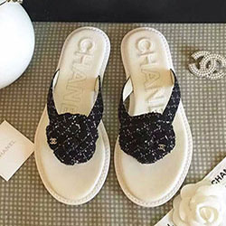 샤넬 플라워 쪼리 블랙