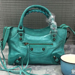 발렌시아가 미니 시티 소가죽 그린