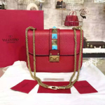 발렌티노 여성 빅락스터드 스몰 체인 크로스백