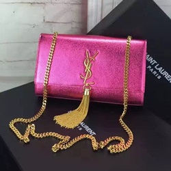  입생로랑  반짝이 크로스백 핑크