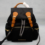 버버리 16FW 가죽 트리밍 나일론 백팩 블랙