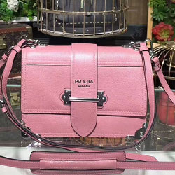 프라다  카이에 프린트 가죽 핸드백 1BA158