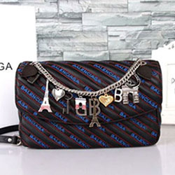 발렌시아가 체인  자수 로고 백