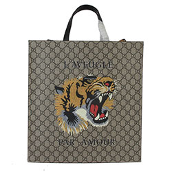 구찌 [베스티어리] 타이거 프린트 소프트 GG 수프림 토트백 ‎450950-2