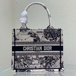 크리스찬디올 이중 자수 장식 패브릭 백 26cm