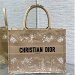 크리스찬디올 이중 자수 장식 패브릭 백 36cm 